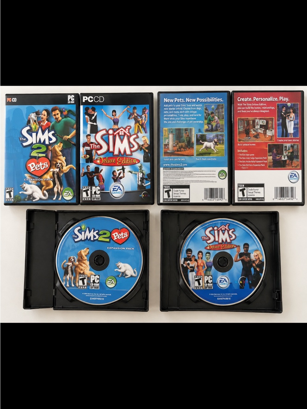 The Sims 2 Pets Expansion Pack + The Sims Deluxe Edition PC CD-ROM Lot